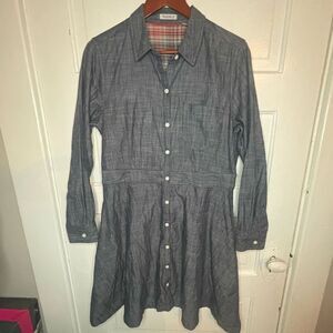 Toad&Co. Organic Cotton Chambray Shirt Dress Size Large